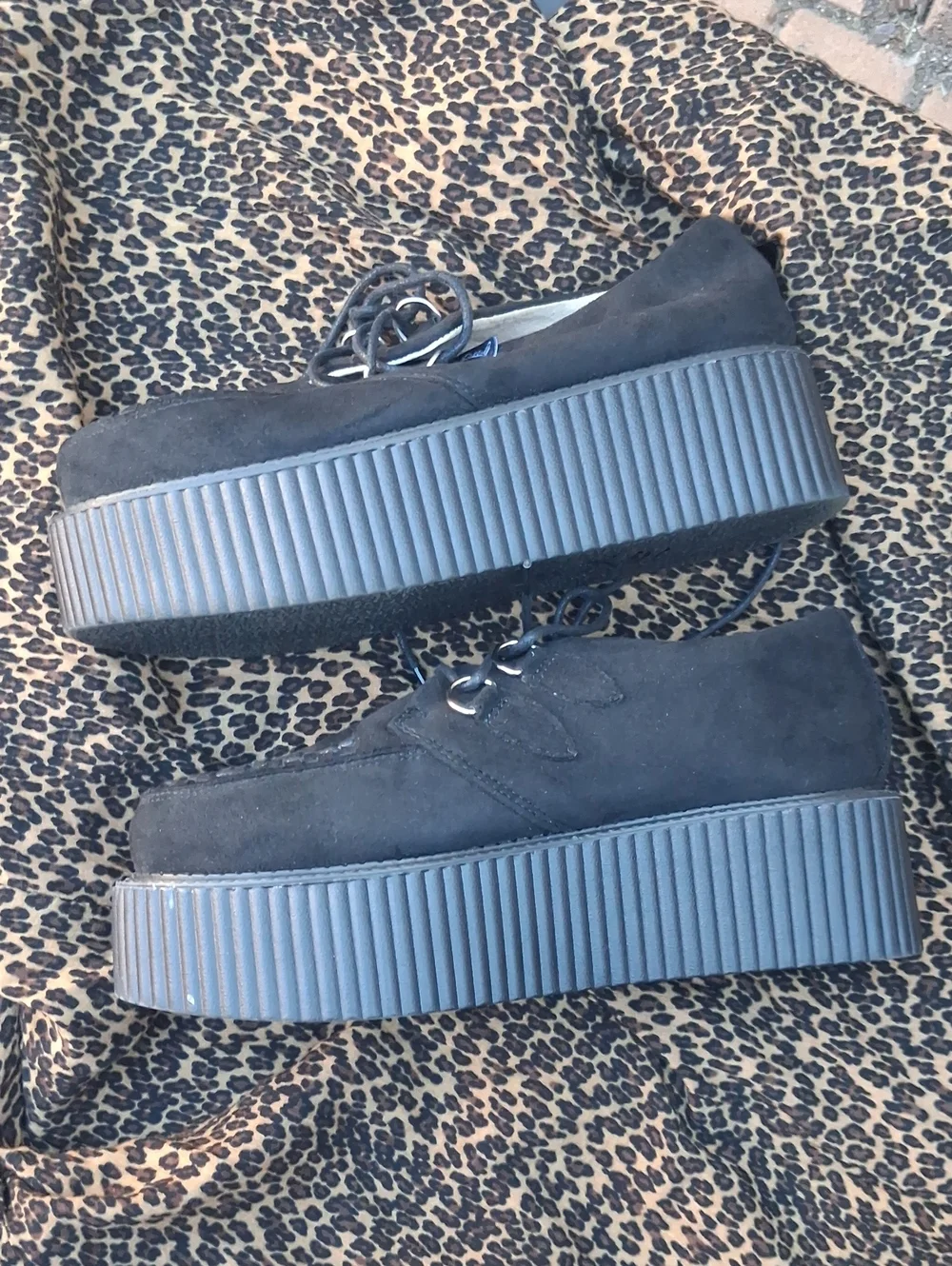 Black Suede Platform Lace-Up Men's Shoes